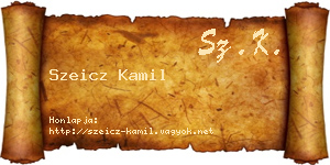 Szeicz Kamil névjegykártya